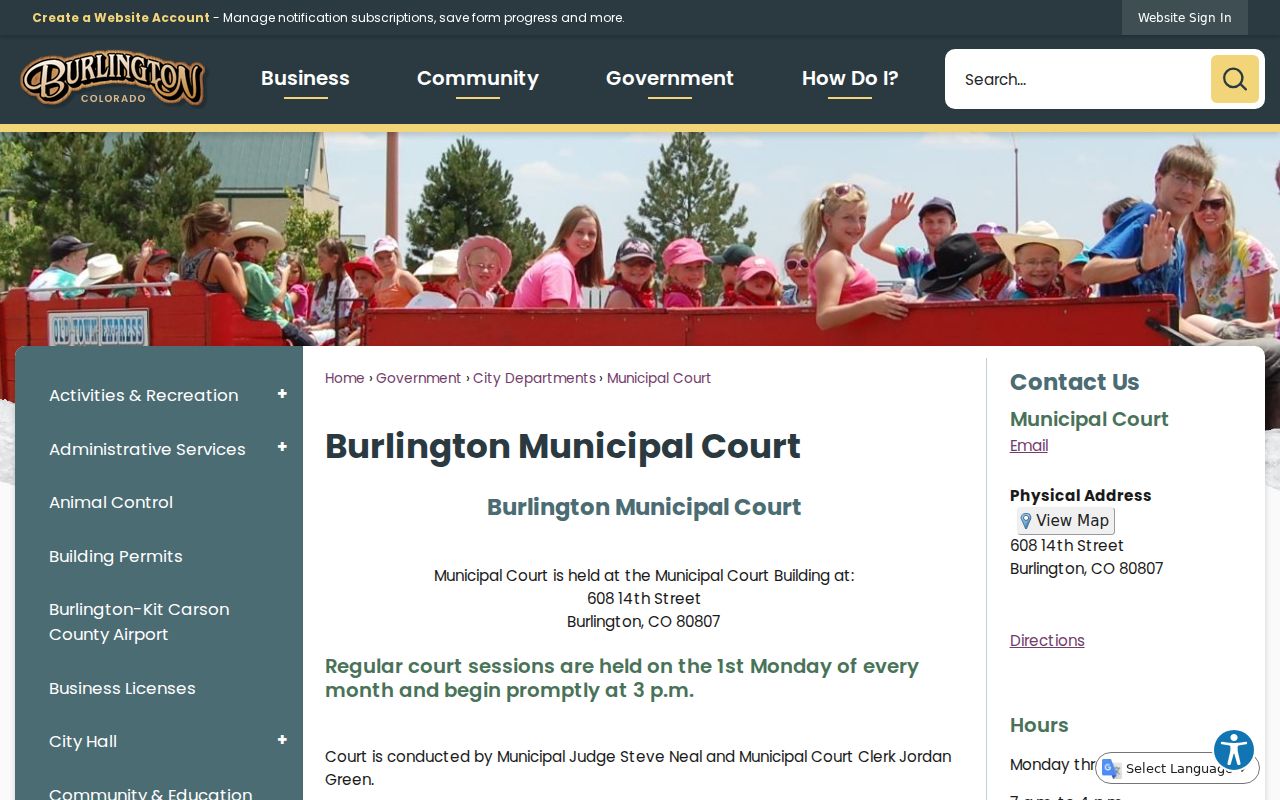 Burlington court docket Municipal Court information